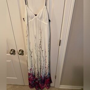 NWT Beautiful Sugar Lips White Pink Blue Maxi Dress Sz M
